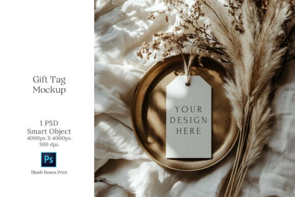 Download Boho Gift Tag Mockup PSD Smart Object - Premium Bundle